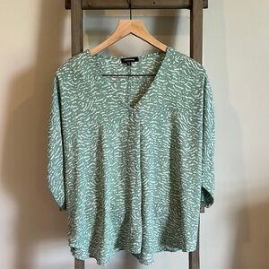 Mittoshop Green Asymmetrical 3/4 Sleeve Blouse